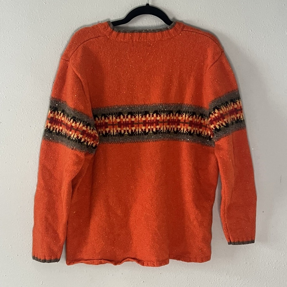 Vintage Eddie Bauer Lambswool Sweater Mens XXL Fair Isle Nordic Pullover Grandpa - Picture 2 of 6